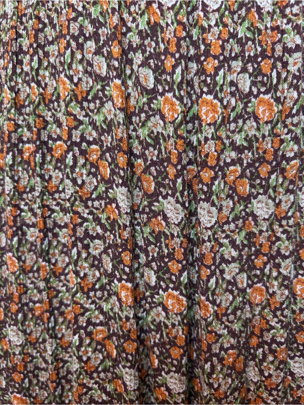 Natural Life Brown floral Darcy maxi dress size small smocked peasant 70s hippie - Picture 6 of 8